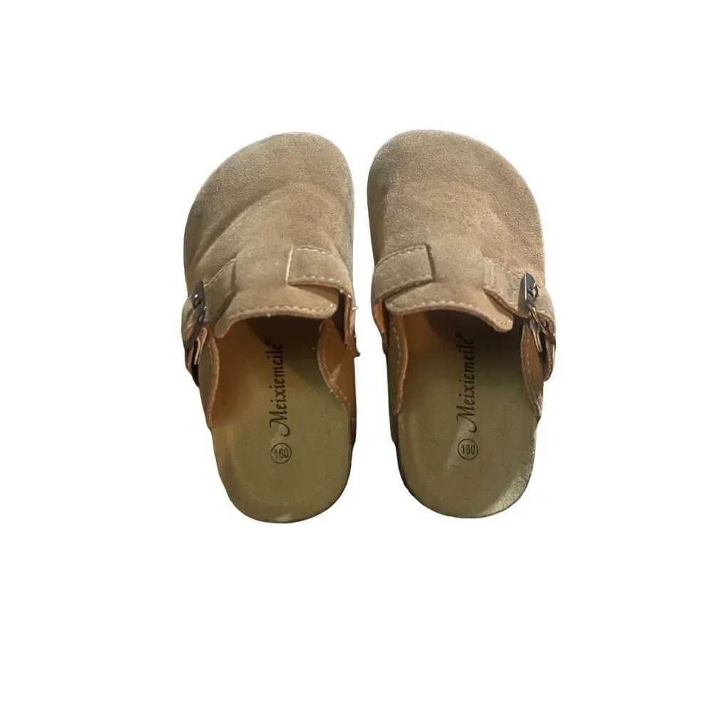Faux suede slip on